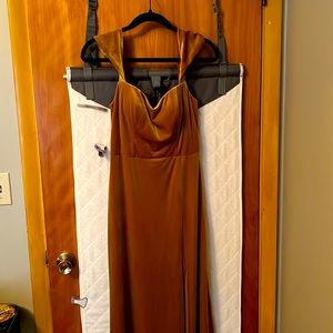 Bridesmaid mustard yellow/goldish velvet dress